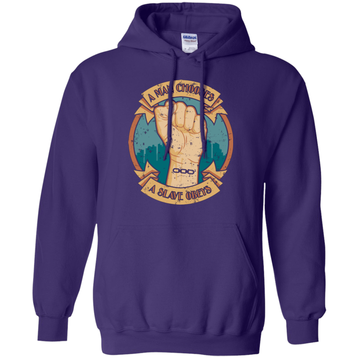 Sweatshirts Purple / Small A Man Chooses A Slave Obeys Pullover Hoodie