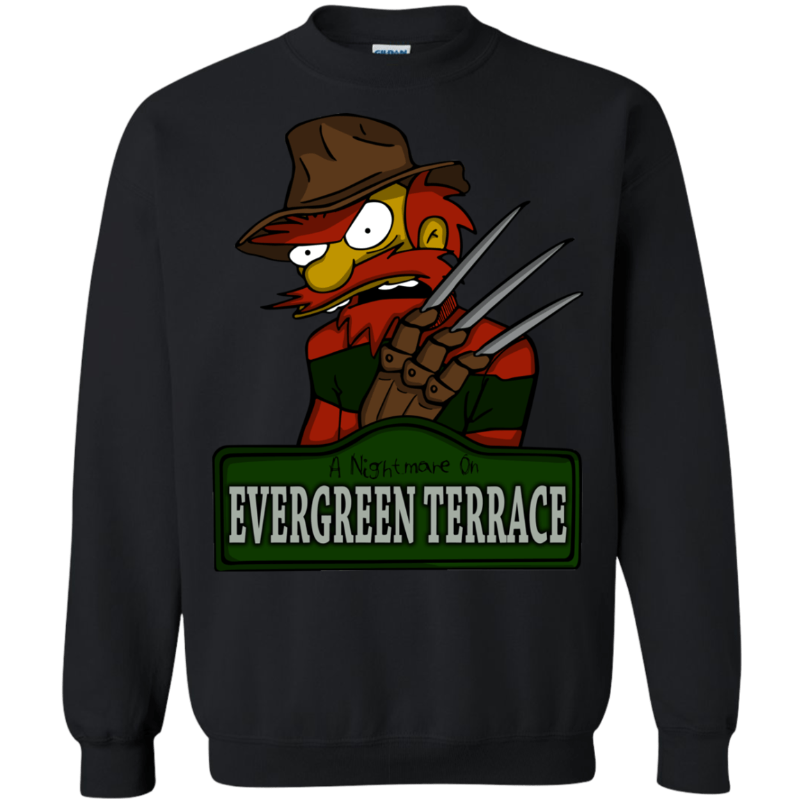 Sweatshirts Black / Small A Nightmare on Springfield Sin Tramas Crewneck Sweatshirt