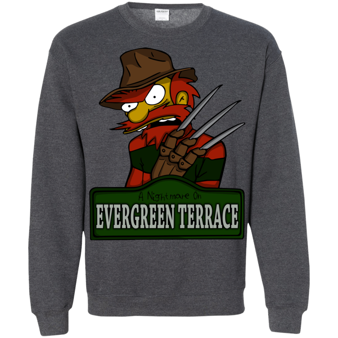 Sweatshirts Dark Heather / Small A Nightmare on Springfield Sin Tramas Crewneck Sweatshirt