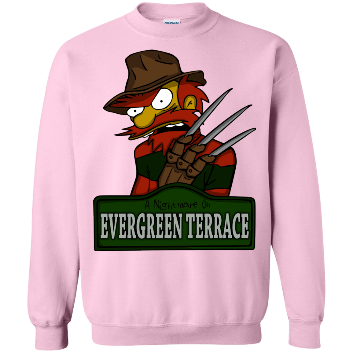 Sweatshirts Light Pink / Small A Nightmare on Springfield Sin Tramas Crewneck Sweatshirt