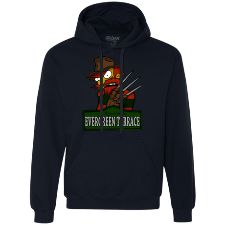 Sweatshirts Navy / Small A Nightmare on Springfield Sin Tramas Premium Fleece Hoodie
