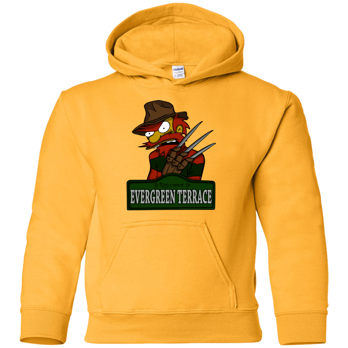 Sweatshirts Gold / YS A Nightmare on Springfield Sin Tramas Youth Hoodie