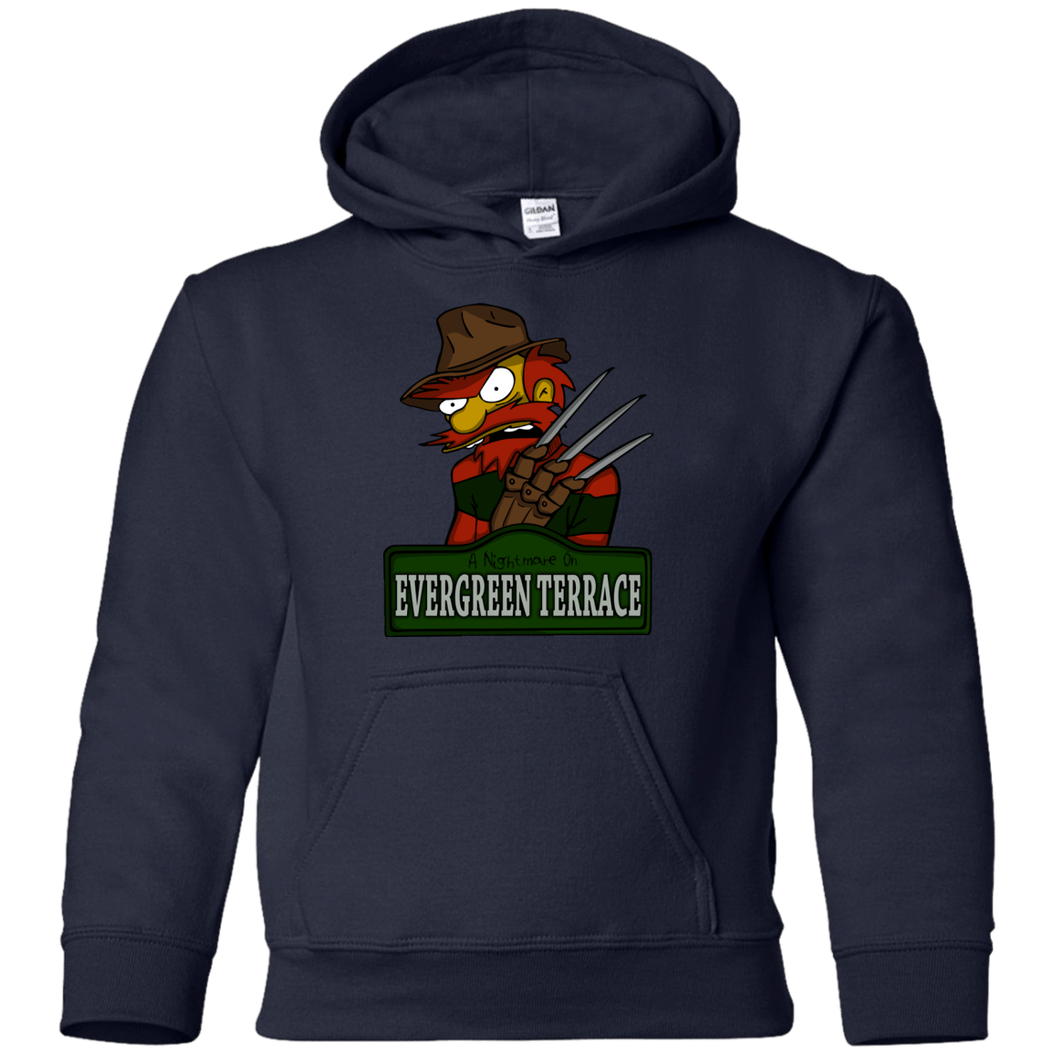 Sweatshirts Navy / YS A Nightmare on Springfield Sin Tramas Youth Hoodie