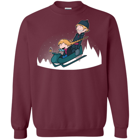Sweatshirts Maroon / Small A Snowy Ride Crewneck Sweatshirt