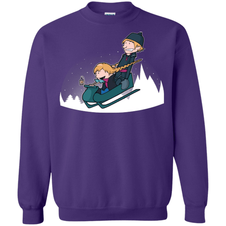 Sweatshirts Purple / Small A Snowy Ride Crewneck Sweatshirt