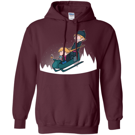 Sweatshirts Maroon / Small A Snowy Ride Pullover Hoodie