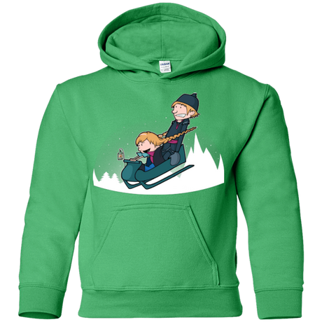 Sweatshirts Irish Green / YS A Snowy Ride Youth Hoodie