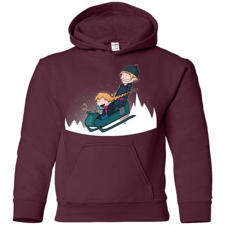 Sweatshirts Maroon / YS A Snowy Ride Youth Hoodie