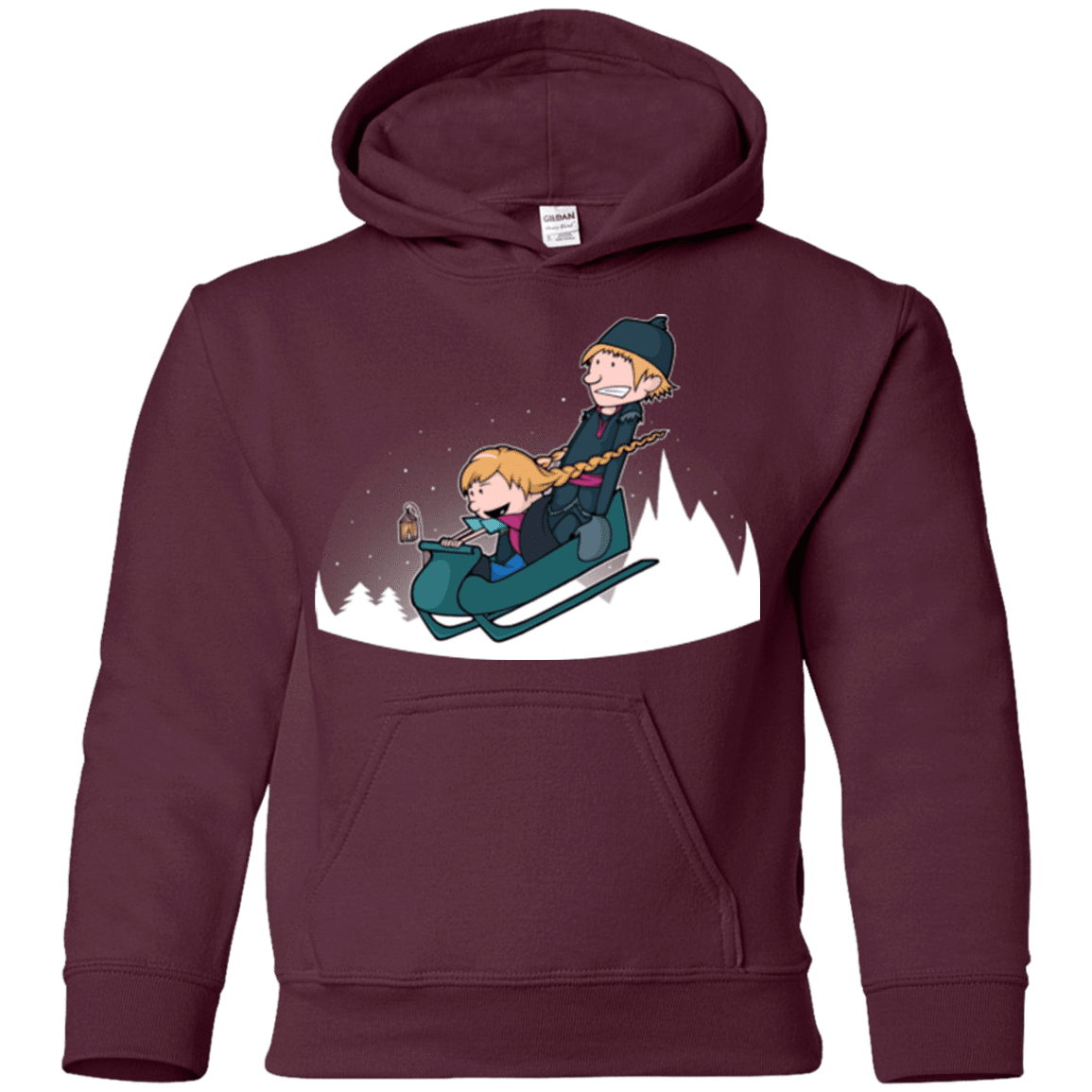 Sweatshirts Maroon / YS A Snowy Ride Youth Hoodie