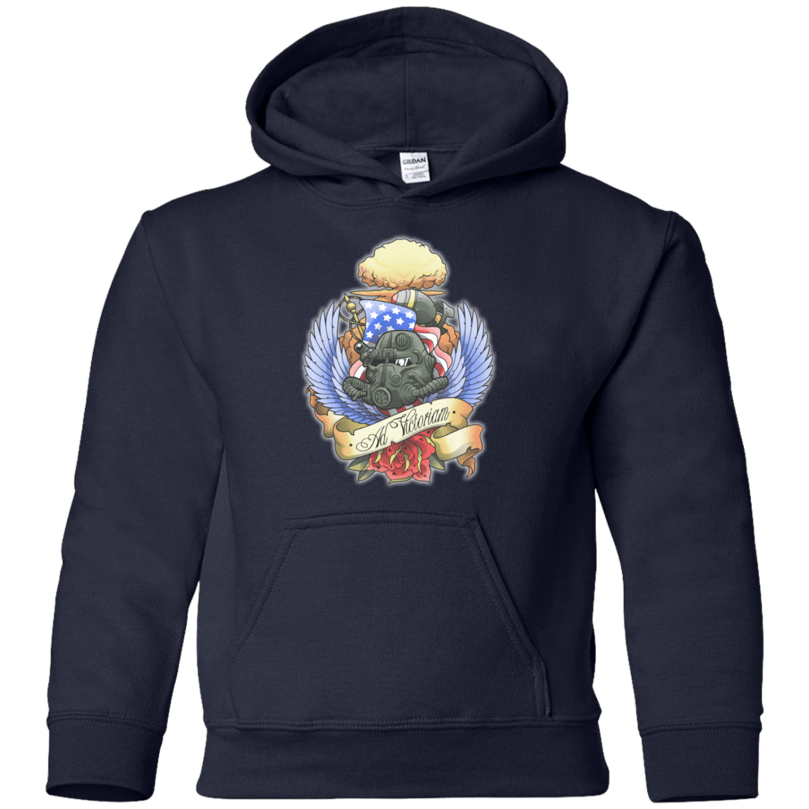 Sweatshirts Navy / YS Ad Victoriam Youth Hoodie