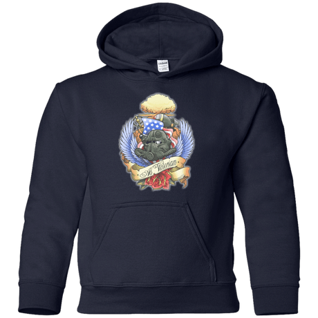 Sweatshirts Navy / YS Ad Victoriam Youth Hoodie