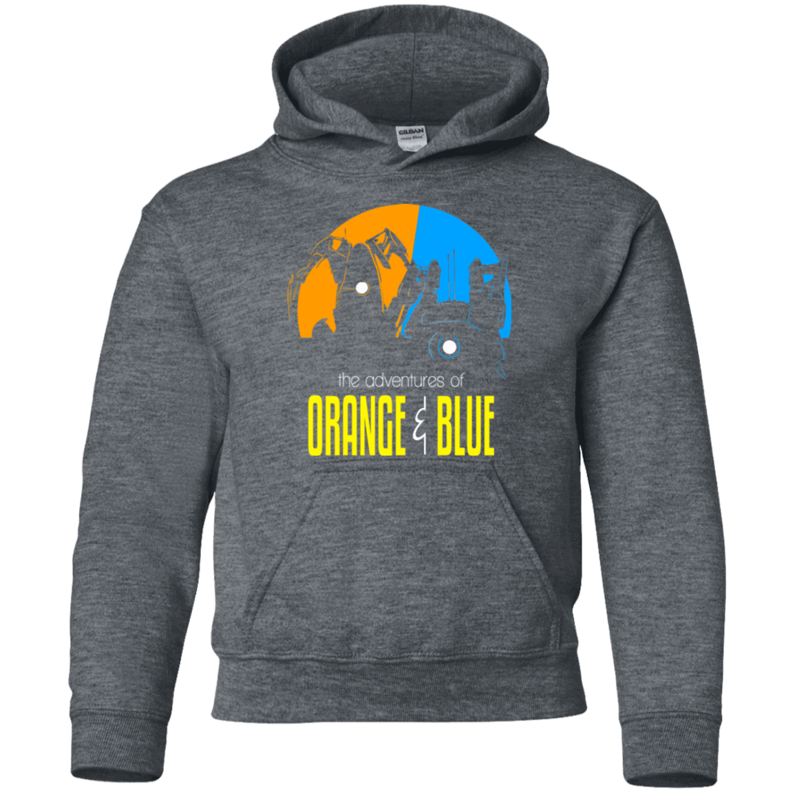 Sweatshirts Dark Heather / YS Adventure Orange and Blue Youth Hoodie
