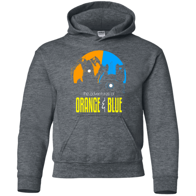 Sweatshirts Dark Heather / YS Adventure Orange and Blue Youth Hoodie