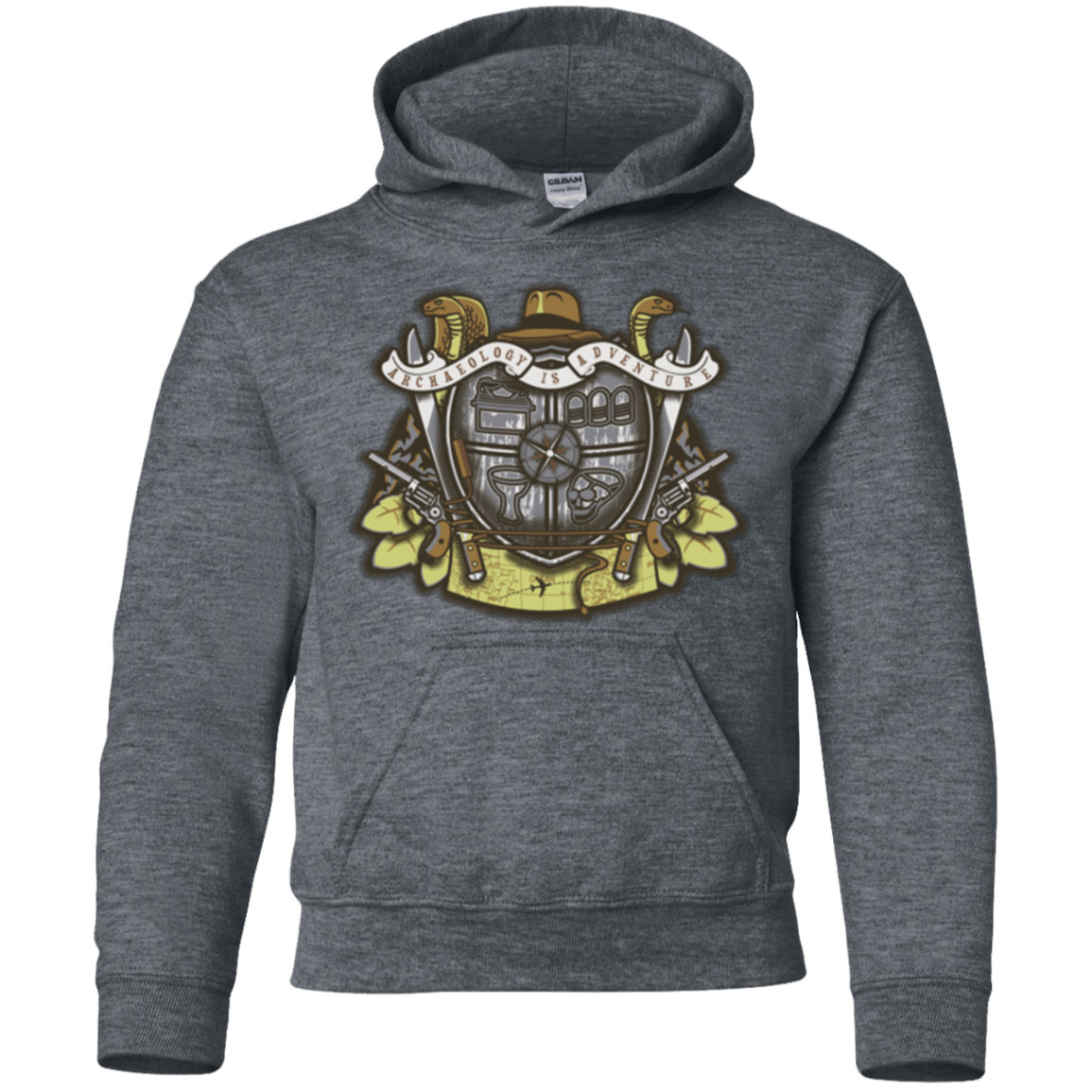 Sweatshirts Dark Heather / YS Adventurer's Crest Youth Hoodie