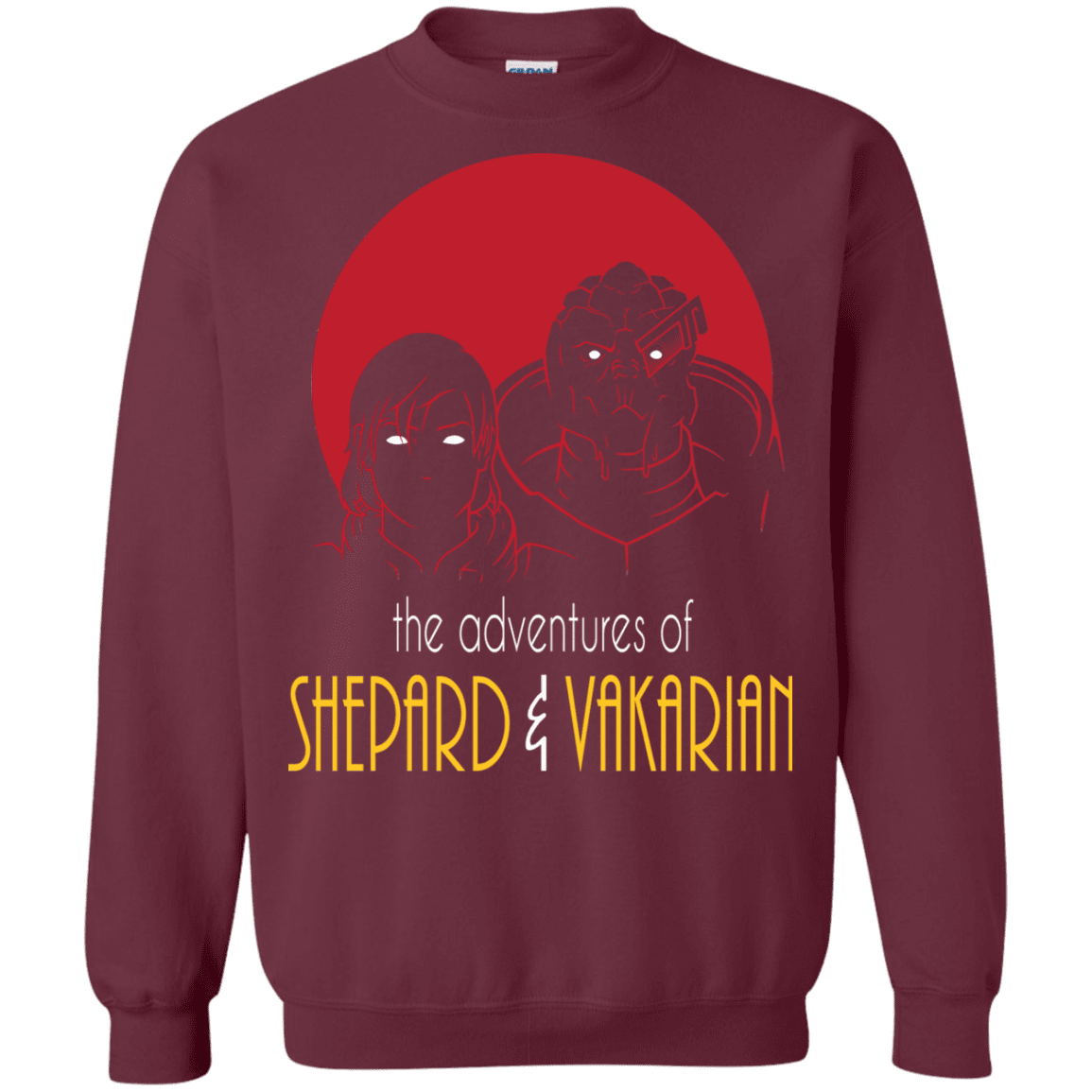 Sweatshirts Maroon / S Adventures of Femshep & Vakarian Crewneck Sweatshirt