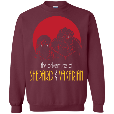 Sweatshirts Maroon / S Adventures of Femshep & Vakarian Crewneck Sweatshirt