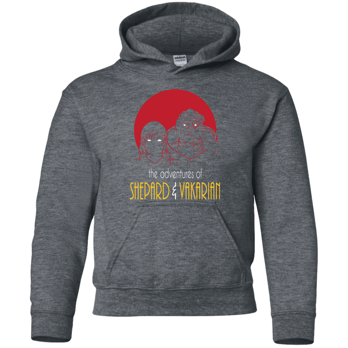 Sweatshirts Dark Heather / YS Adventures of Femshep & Vakarian Youth Hoodie