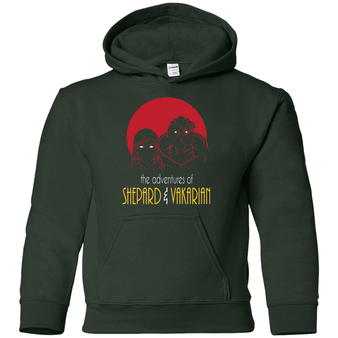 Sweatshirts Forest Green / YS Adventures of Femshep & Vakarian Youth Hoodie