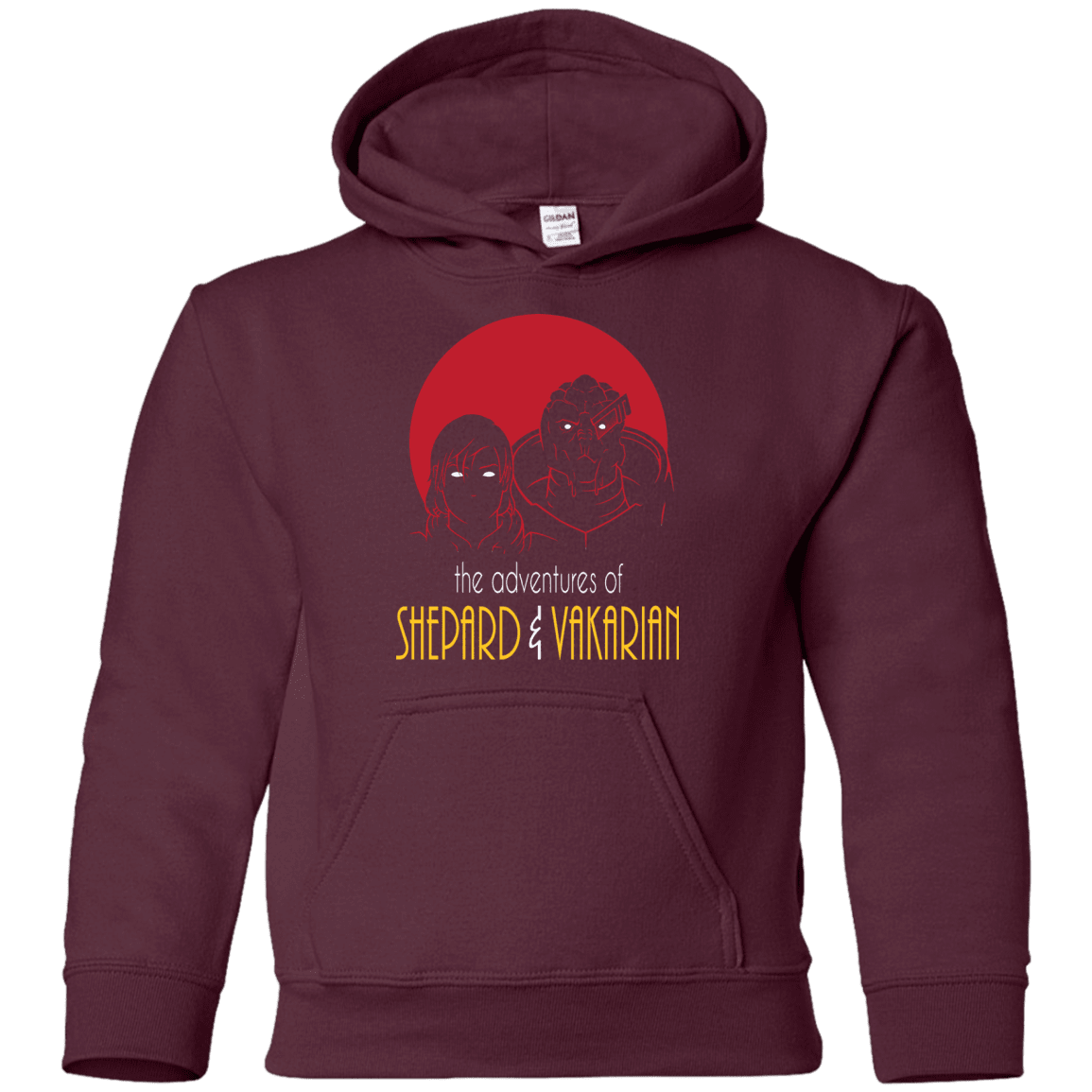 Sweatshirts Maroon / YS Adventures of Femshep & Vakarian Youth Hoodie