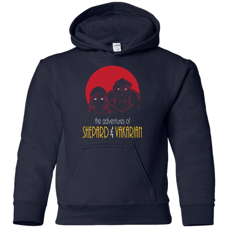 Sweatshirts Navy / YS Adventures of Femshep & Vakarian Youth Hoodie