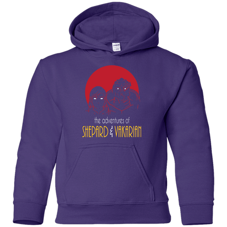 Sweatshirts Purple / YS Adventures of Femshep & Vakarian Youth Hoodie