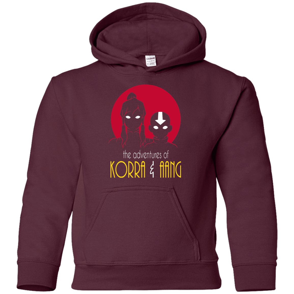 Sweatshirts Maroon / YS Adventures of Korra & Aang Youth Hoodie