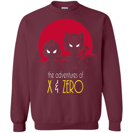 Sweatshirts Maroon / S Adventures of X & Zero Crewneck Sweatshirt