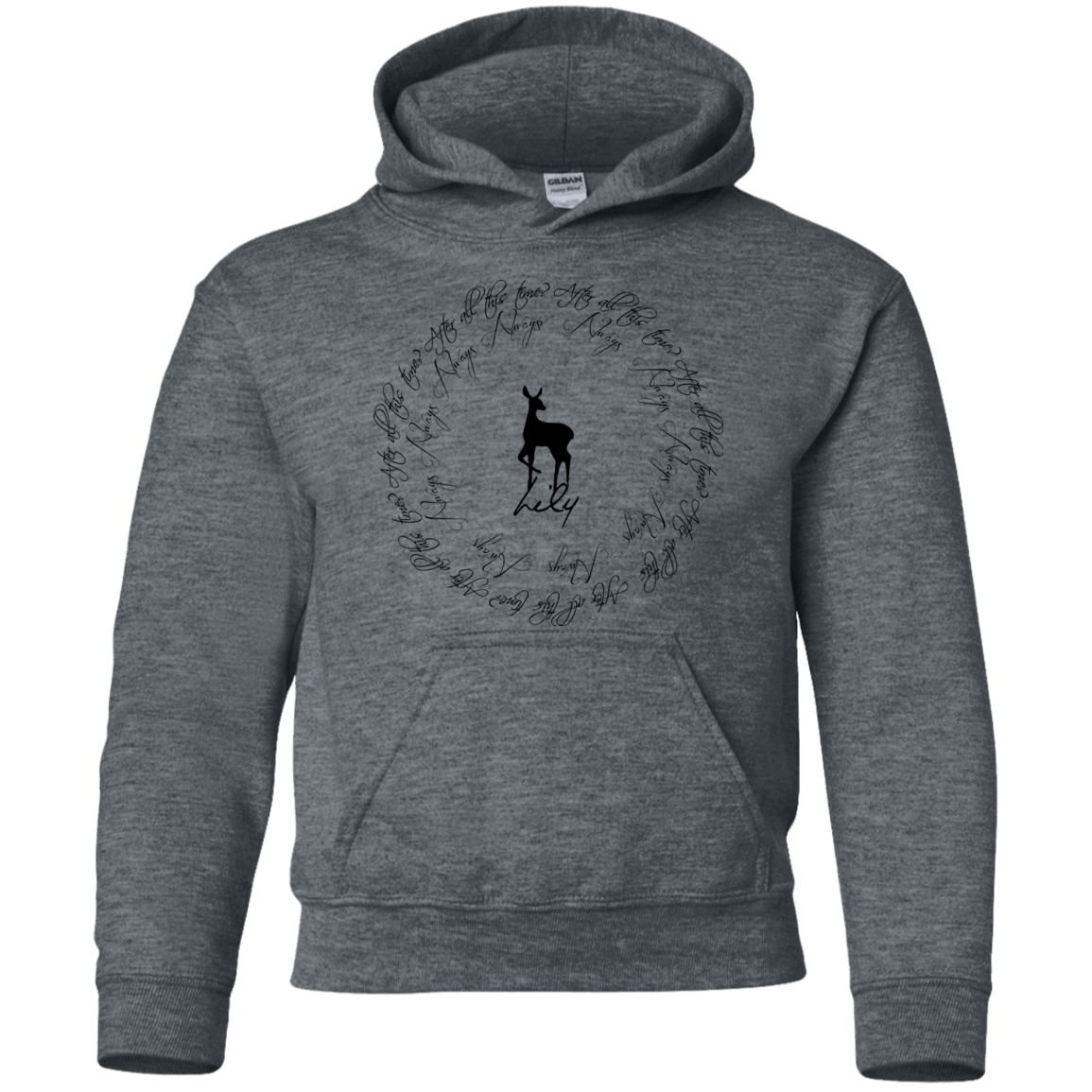 Sweatshirts Dark Heather / YS After All This Time- Lily Youth Hoodie