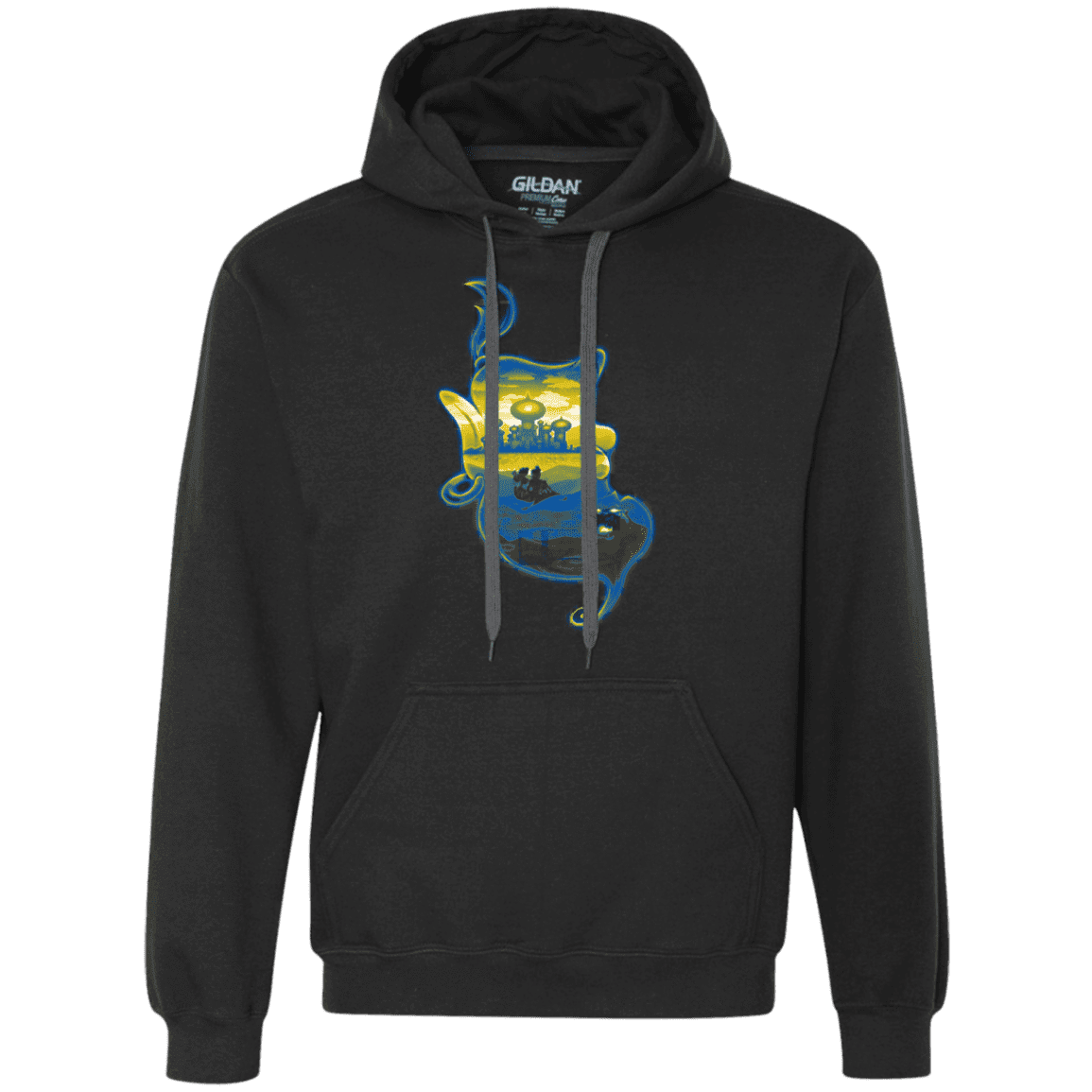 Sweatshirts Black / S Aladdin Silhouette Premium Fleece Hoodie