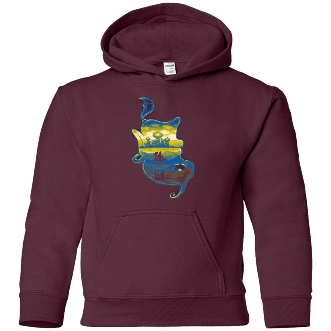 Sweatshirts Maroon / YS Aladdin Silhouette Youth Hoodie