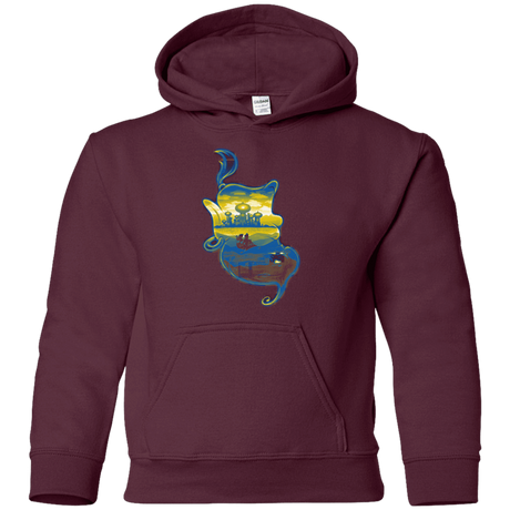 Sweatshirts Maroon / YS Aladdin Silhouette Youth Hoodie