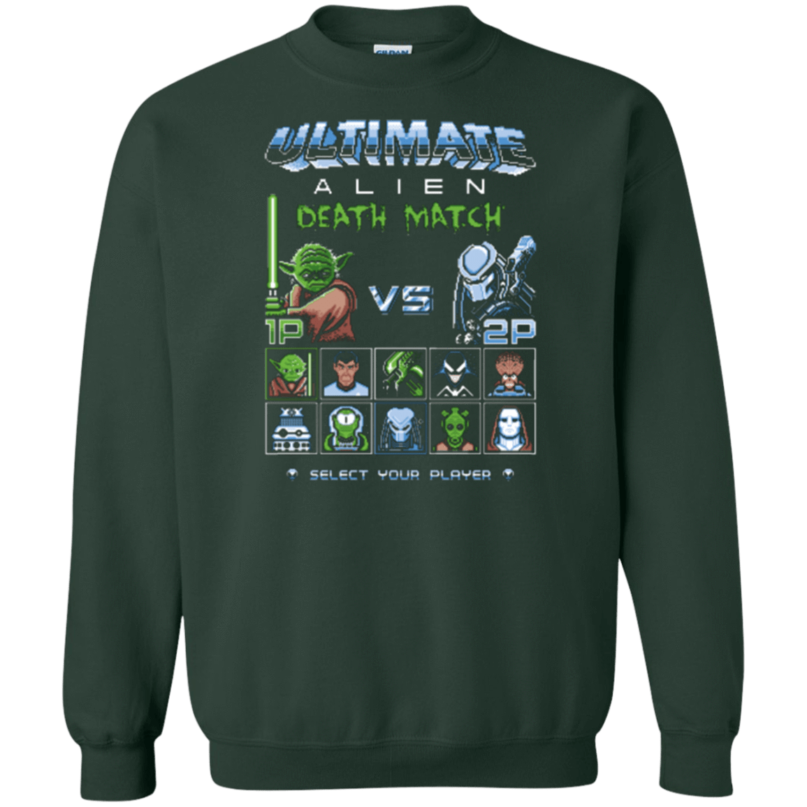 Sweatshirts Forest Green / Small Alien Death Match Crewneck Sweatshirt