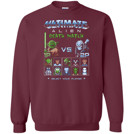 Sweatshirts Maroon / Small Alien Death Match Crewneck Sweatshirt