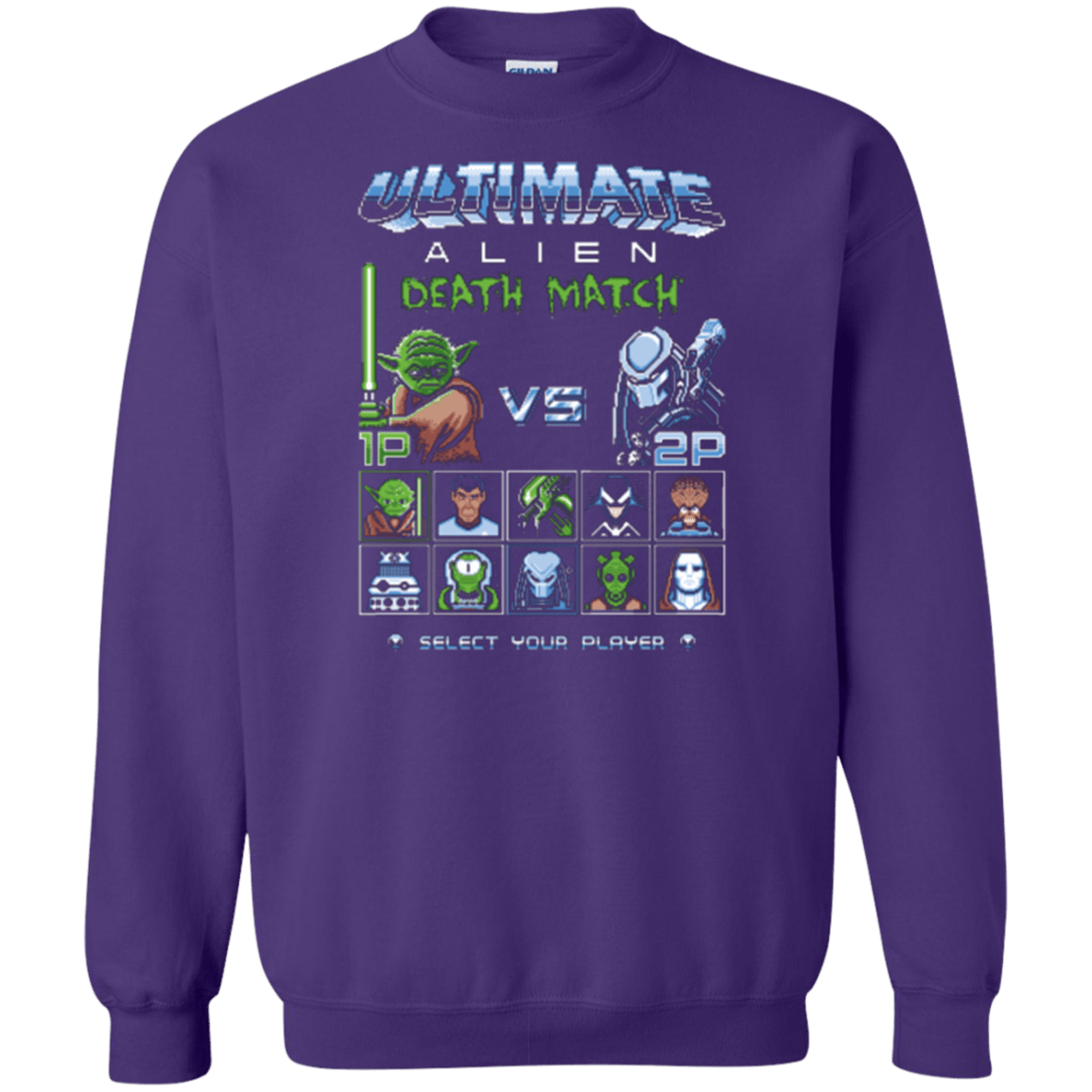 Sweatshirts Purple / Small Alien Death Match Crewneck Sweatshirt