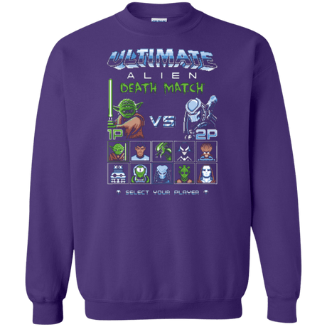 Sweatshirts Purple / Small Alien Death Match Crewneck Sweatshirt