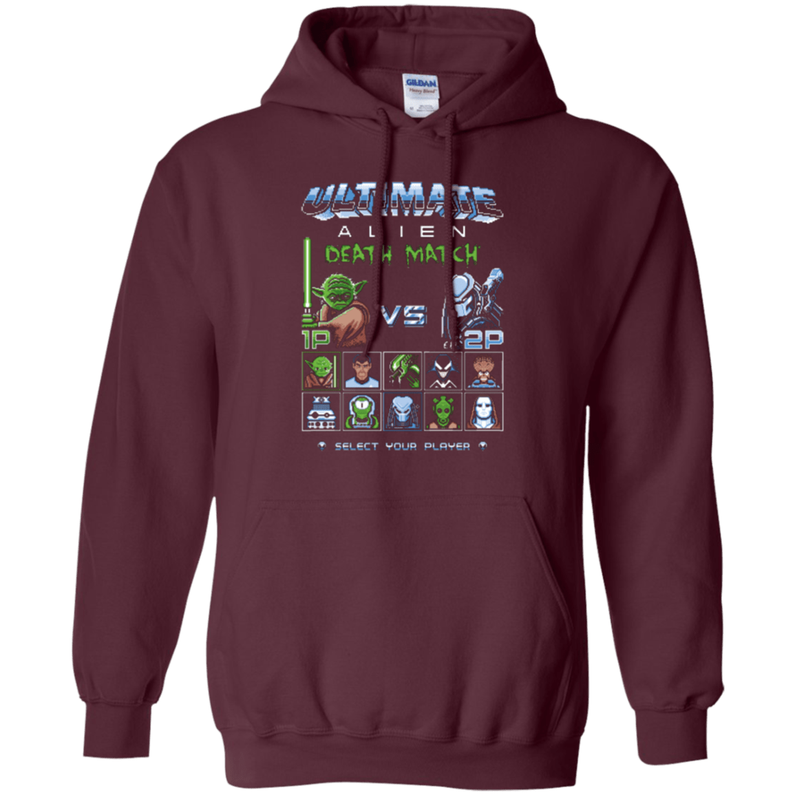 Sweatshirts Maroon / Small Alien Death Match Pullover Hoodie