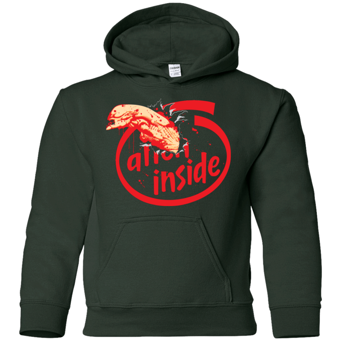 Sweatshirts Forest Green / YS Alien Inside Youth Hoodie