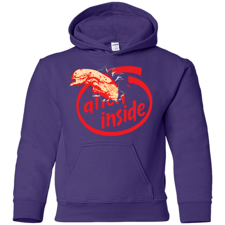 Sweatshirts Purple / YS Alien Inside Youth Hoodie