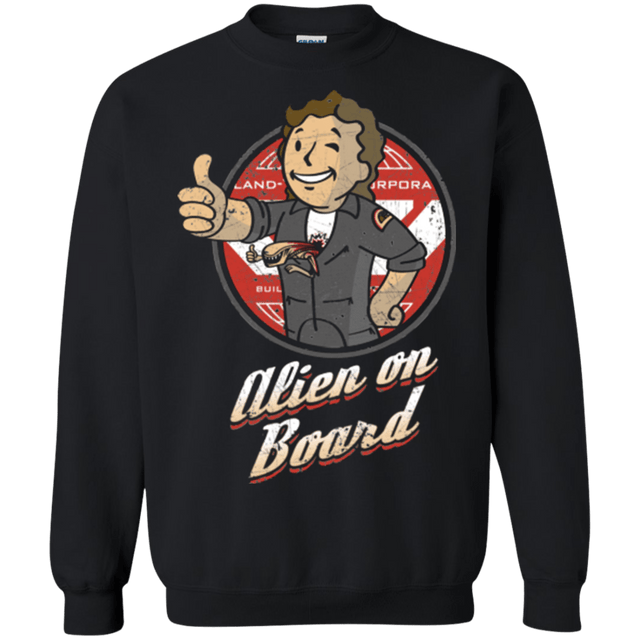 Sweatshirts Black / Small Alien on Board Crewneck Sweatshirt