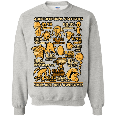 Sweatshirts Ash / Small Alien Statistics Crewneck Sweatshirt