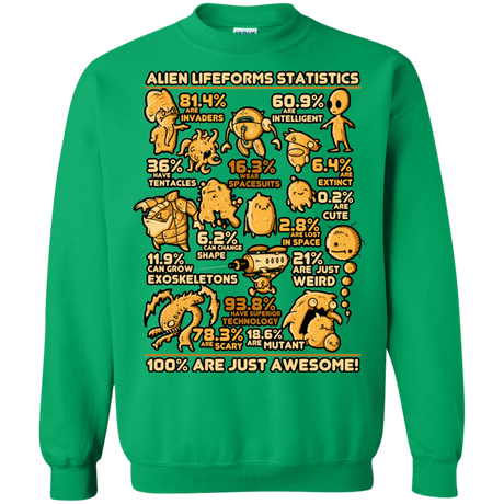 Sweatshirts Irish Green / Small Alien Statistics Crewneck Sweatshirt