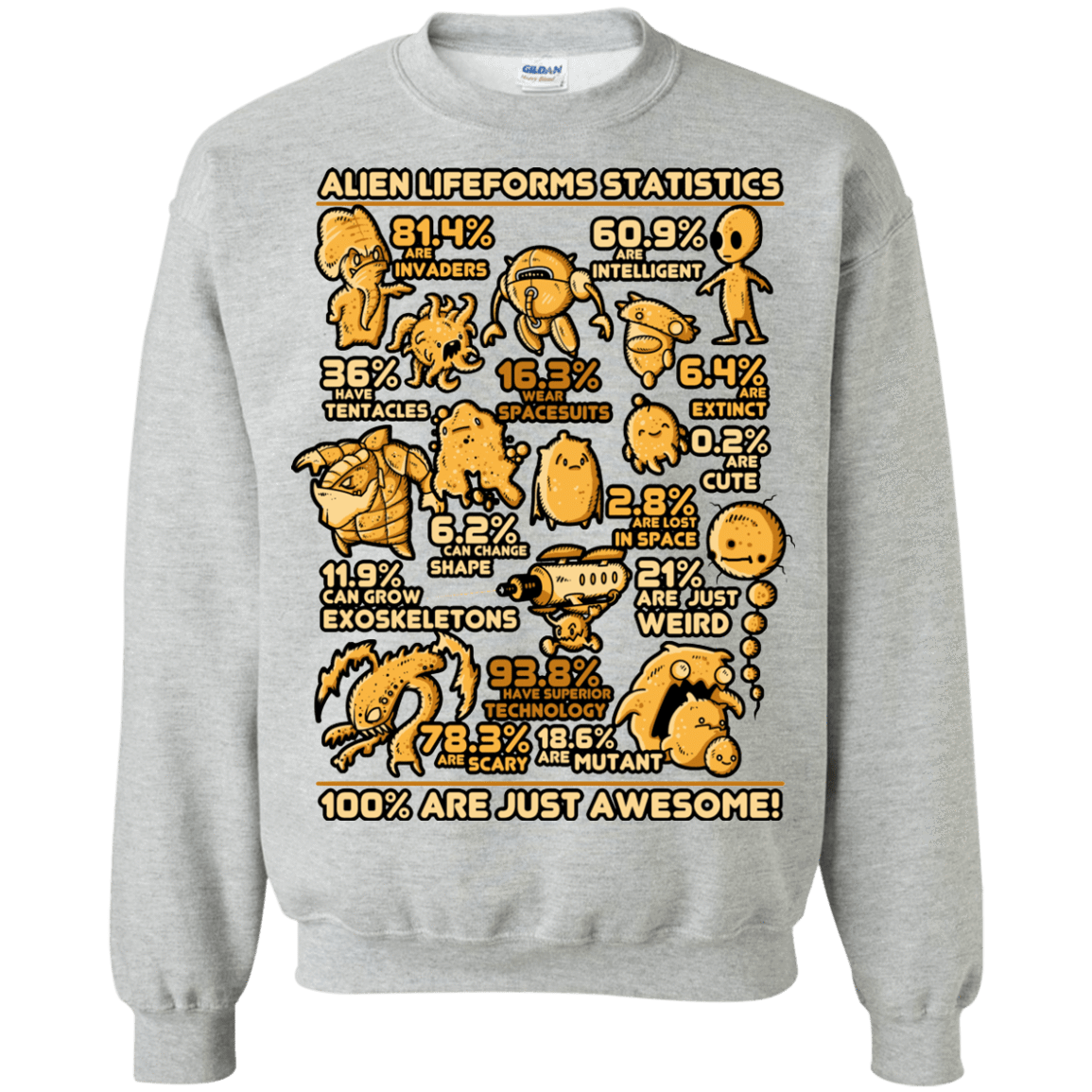 Sweatshirts Sport Grey / Small Alien Statistics Crewneck Sweatshirt