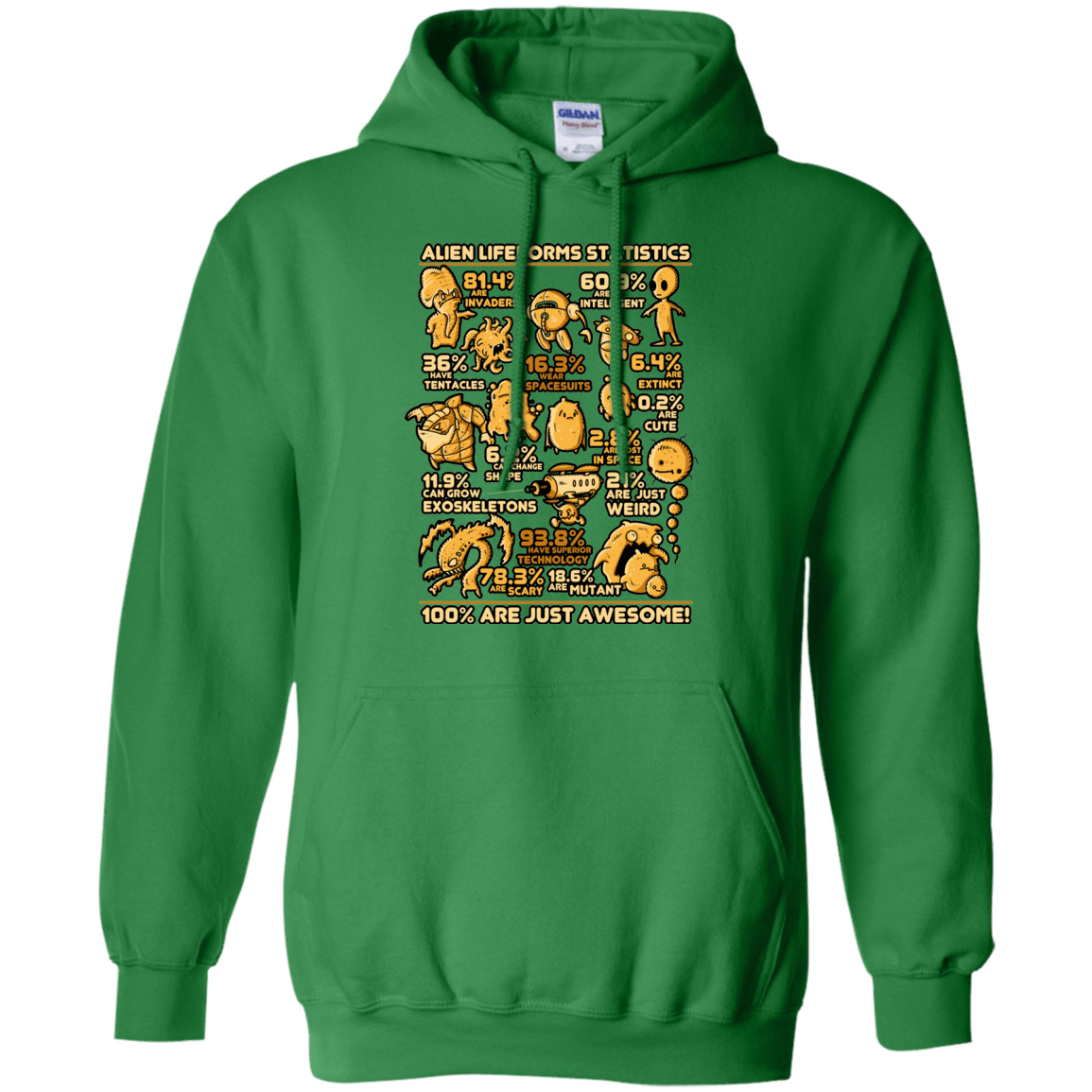 Sweatshirts Irish Green / Small Alien Statistics Pullover Hoodie