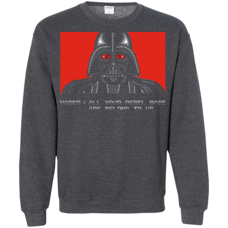 Sweatshirts Dark Heather / Small All your rebel base are belongs to us Crewneck Sweatshirt