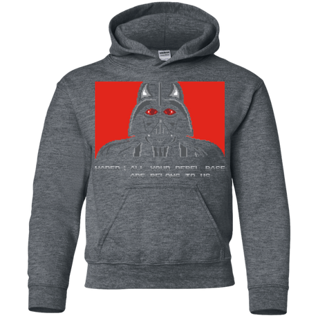 Sweatshirts Dark Heather / YS All your rebel base are belongs to us Youth Hoodie