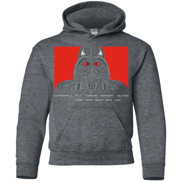 Sweatshirts Dark Heather / YS All your rebel base are belongs to us Youth Hoodie