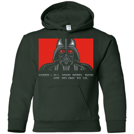 Sweatshirts Forest Green / YS All your rebel base are belongs to us Youth Hoodie