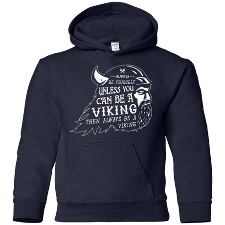 Sweatshirts Navy / YS Always Be a Viking Youth Hoodie