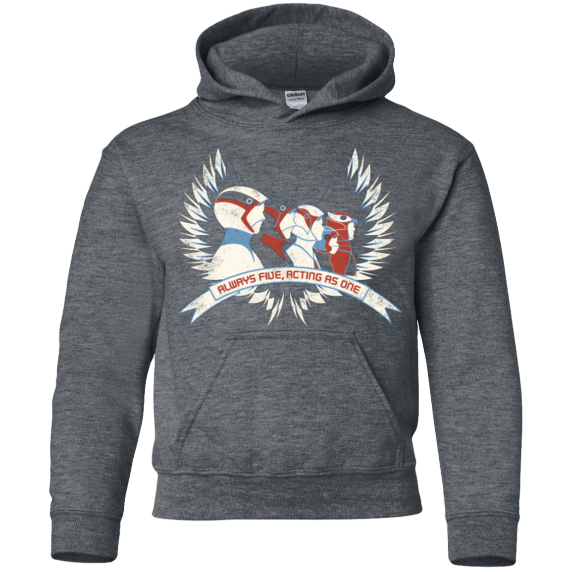 Sweatshirts Dark Heather / YS Always Five Acting As One Youth Hoodie