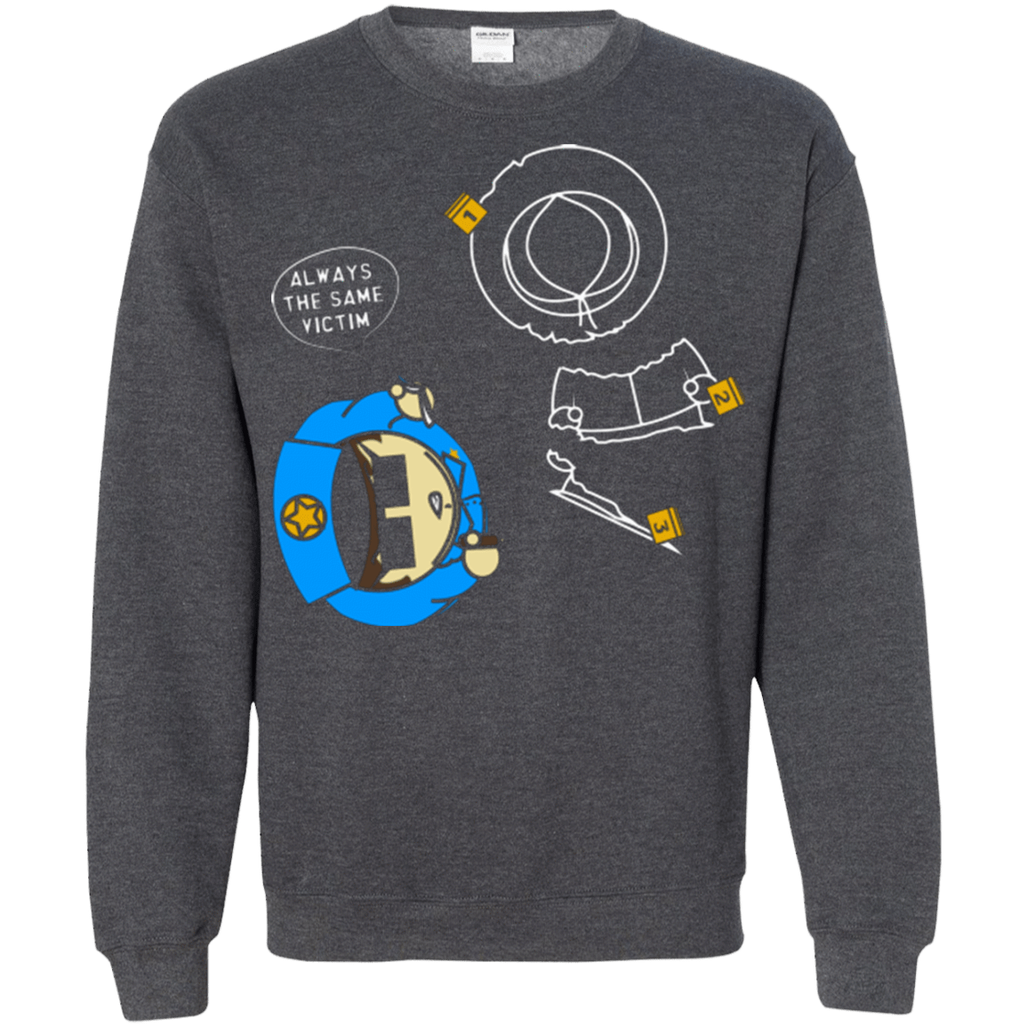 Sweatshirts Dark Heather / Small ALWAYS THE SAME VICTIM Crewneck Sweatshirt